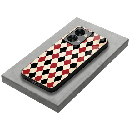Crimson Edge stylish phone case for oneplus nord 2t | glossy glass and slim fit