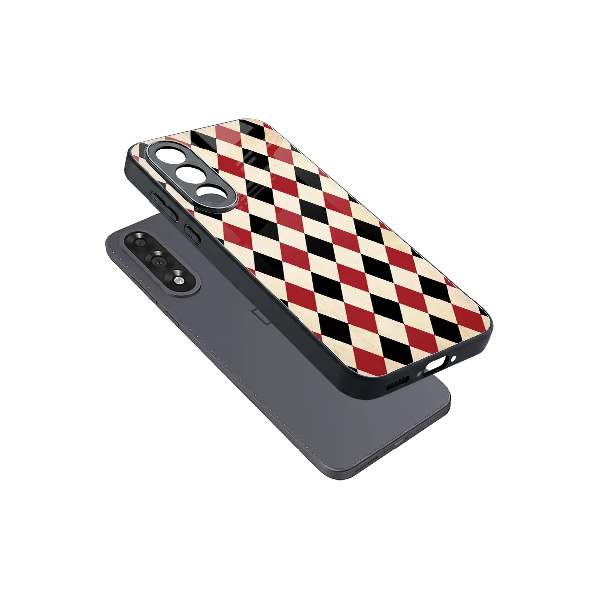 Crimson Edge sleek oneplus nord 5 cover with tempered glass back and TPU edges