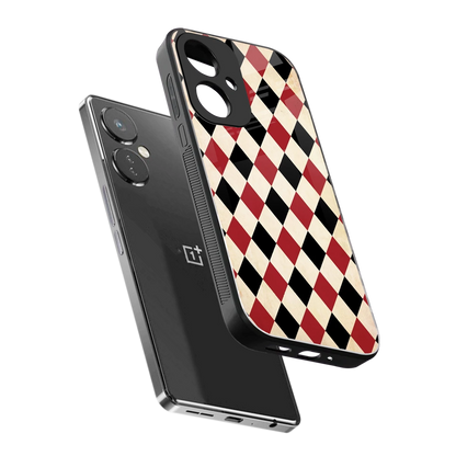Crimson Edge sleek oneplus nord ce 3 cover with tempered glass back and TPU edges