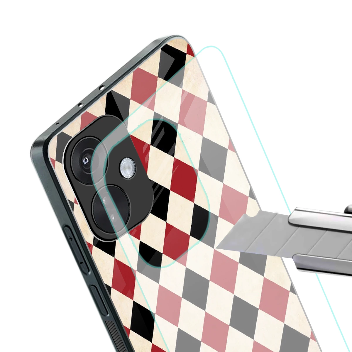 Crimson Edge stylish phone case for oneplus nord ce 3 | glossy glass and slim fit