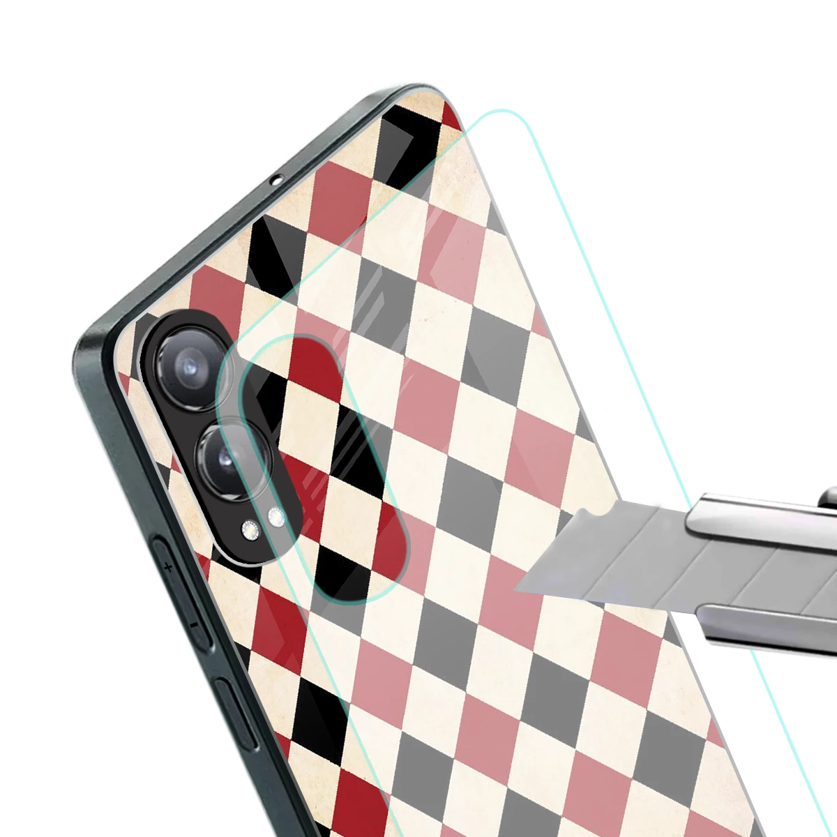 Crimson Edge stylish phone case for oneplus nord ce 4 lite | glossy glass and slim fit