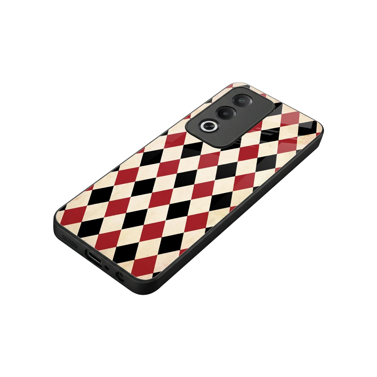 Crimson Edge stylish phone case for oppo a3 pro | glossy glass and slim fit