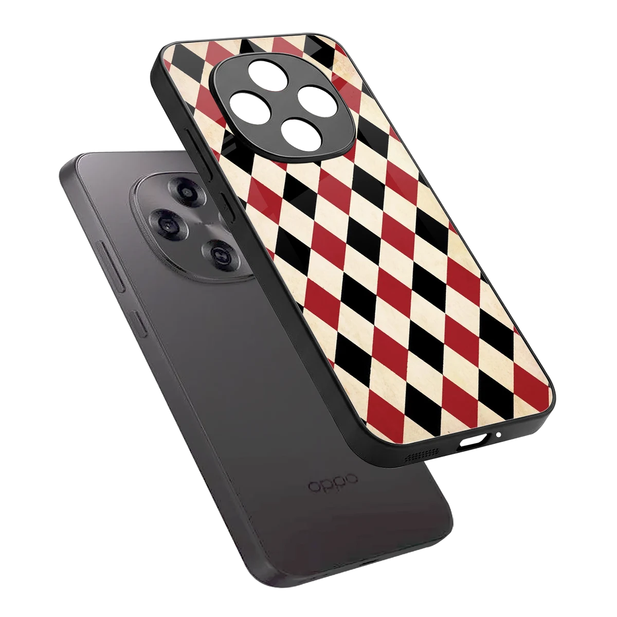 Crimson Edge sleek oppo f31 pro 5g cover with tempered glass back and TPU edges
