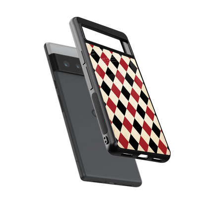 Crimson Edge sleek google pixel 6 pro cover with tempered glass back and TPU edges