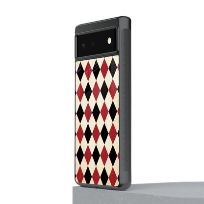 Crimson Edge stylish phone case for google pixel 6a | glossy glass and slim fit