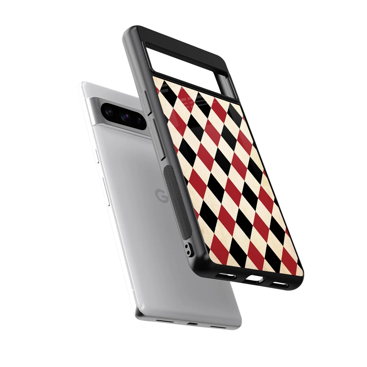 Crimson Edge sleek google pixel 8 pro cover with tempered glass back and TPU edges