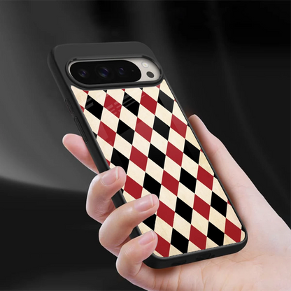Crimson Edge sleek google pixel 9 pro xl cover with tempered glass back and TPU edges