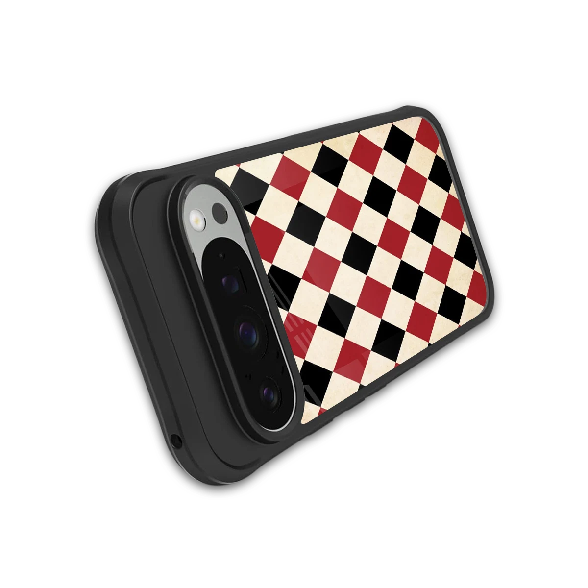 Crimson Edge stylish phone case for google pixel 9 pro xl | glossy glass and slim fit