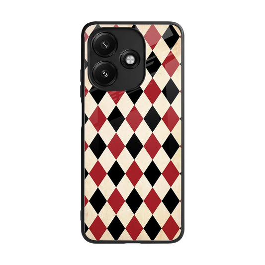 Crimson Edge back phone cover | glass case for redmi 12 5g