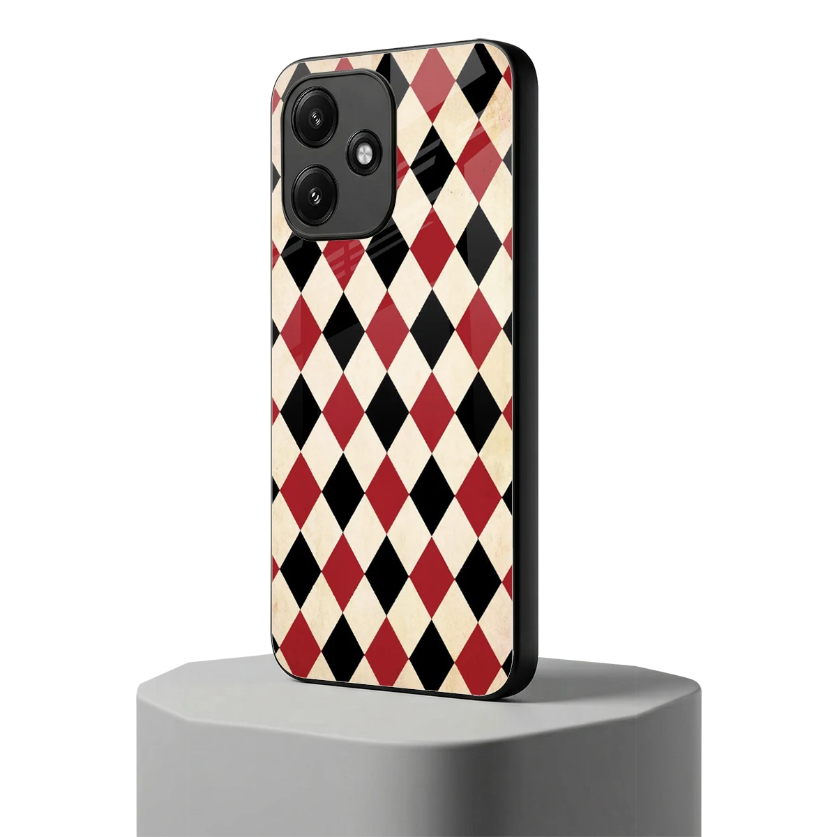 Crimson Edge redmi 12 5g mobile cover | shockproof glass phone case