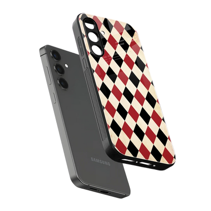 Crimson Edge sleek samsung galaxy m35 5g cover with tempered glass back and TPU edges