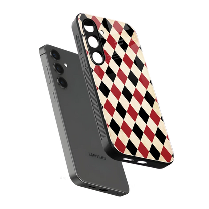 Crimson Edge sleek samsung galaxy s25 cover with tempered glass back and TPU edges