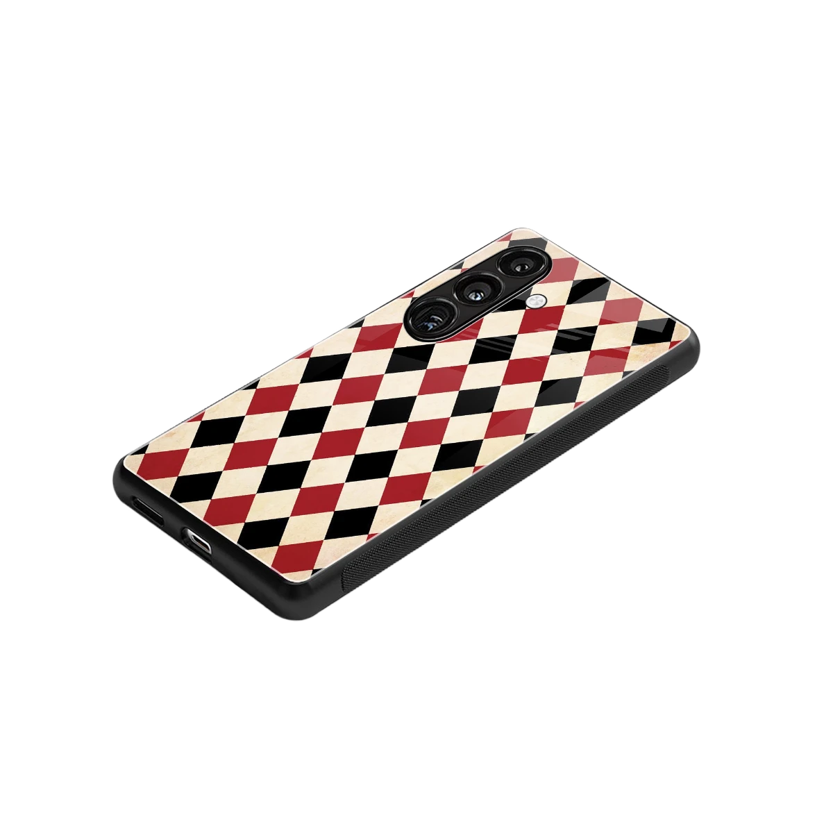 Crimson Edge stylish phone case for samsung galaxy s25 plus | glossy glass and slim fit