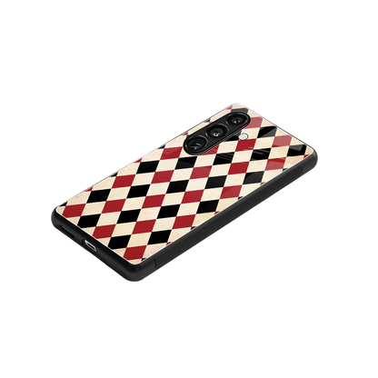 Crimson Edge stylish phone case for samsung galaxy s25 plus | glossy glass and slim fit