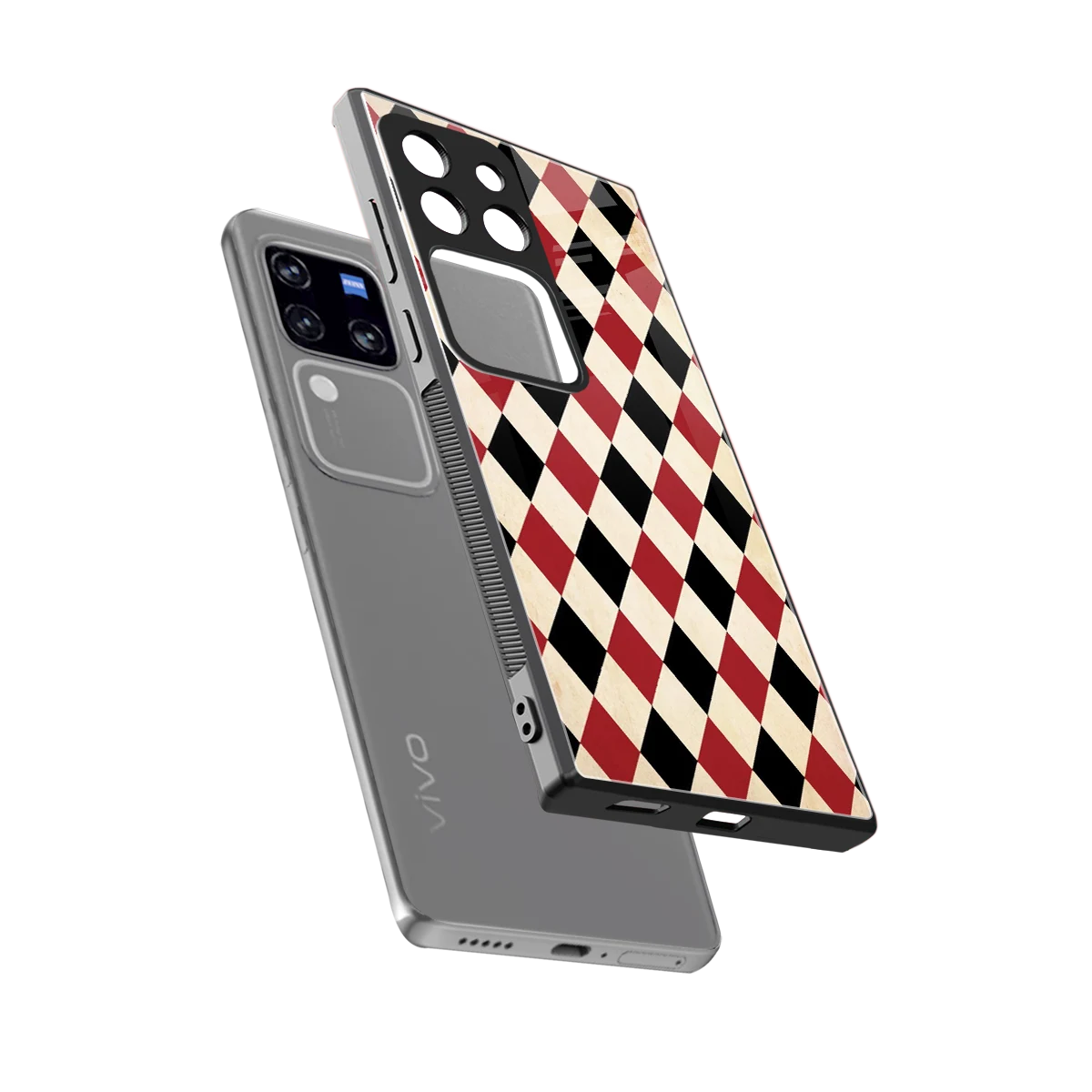 Crimson Edge sleekvivo v30 pro cover with tempered glass back and TPU edges