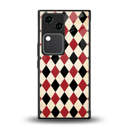 Crimson Edge back phone cover | glass case for vivo v30