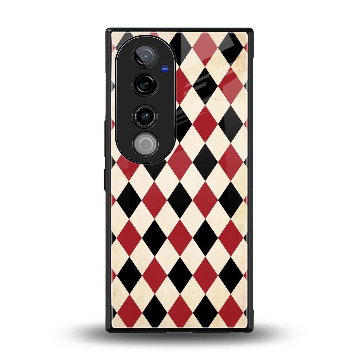 Crimson Edge back phone cover | glass case for vivo v40 pro