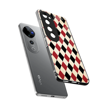 Crimson Edge sleek vivo v40 pro cover with tempered glass back and TPU edges