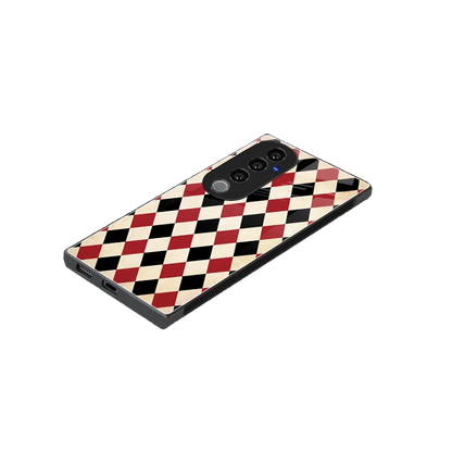 Crimson Edge stylish phone case for vivo v40 pro | glossy glass and slim fit