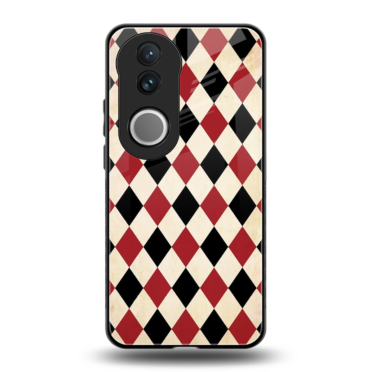 Crimson Edge back phone cover | glass case for vivo v50