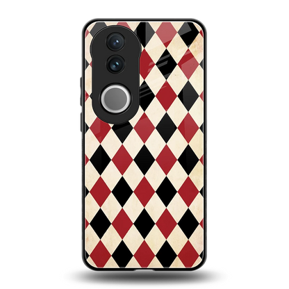 Crimson Edge back phone cover | glass case for vivo v50