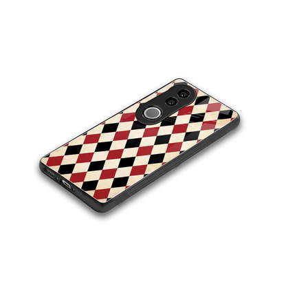 Crimson Edge stylish phone case for vivo v50 | glossy glass and slim fit