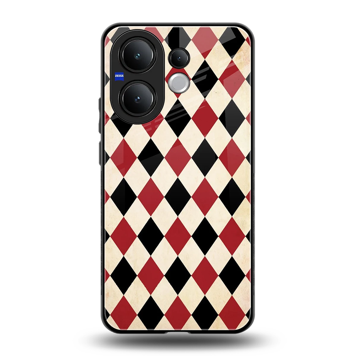 Crimson Edge back phone cover | glass case for vivo v60