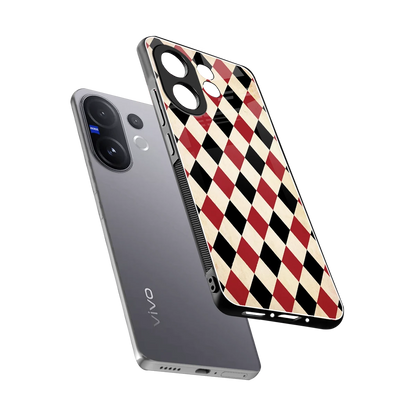 Crimson Edge sleek vivo v60 cover with tempered glass back and TPU edges