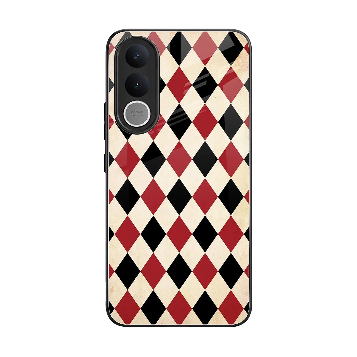 Crimson Edge back phone cover | glass case for vivo v70 fe