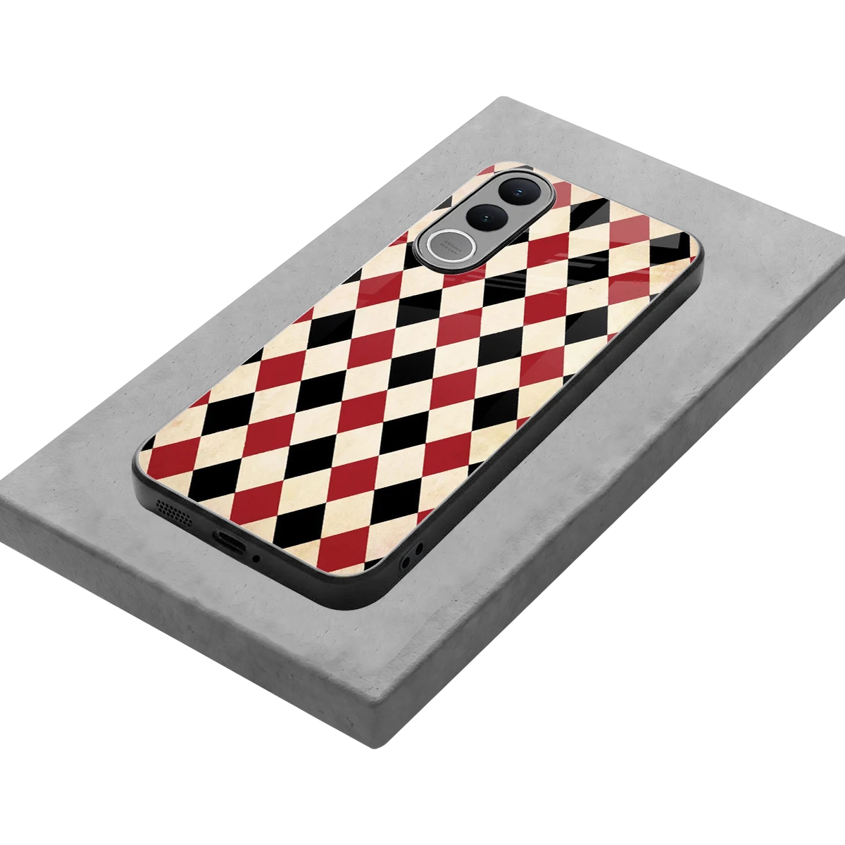 Crimson Edge stylish phone case for vivo v70 fe | glossy glass and slim fit