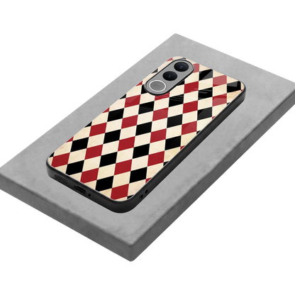 Crimson Edge stylish phone case for vivo v70 fe | glossy glass and slim fit