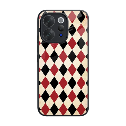 Crimson Edge back phone cover | glass case for vivo v70 elite