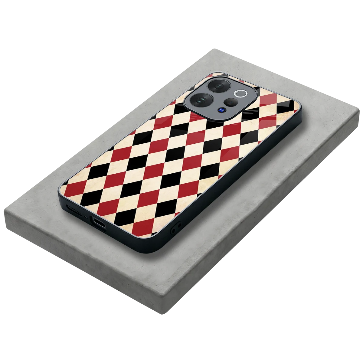 Crimson Edge stylish phone case for vivo v70 | glossy glass and slim fit