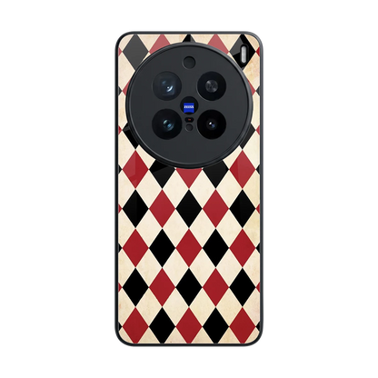 Crimson Edge back phone cover | glass case for vivo x200 pro
