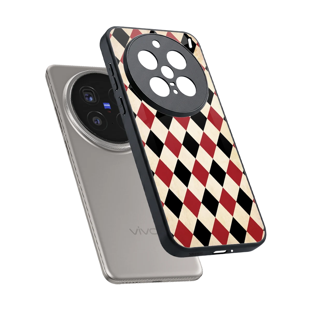 Crimson Edge sleek vivo x200 pro cover with tempered glass back and TPU edges