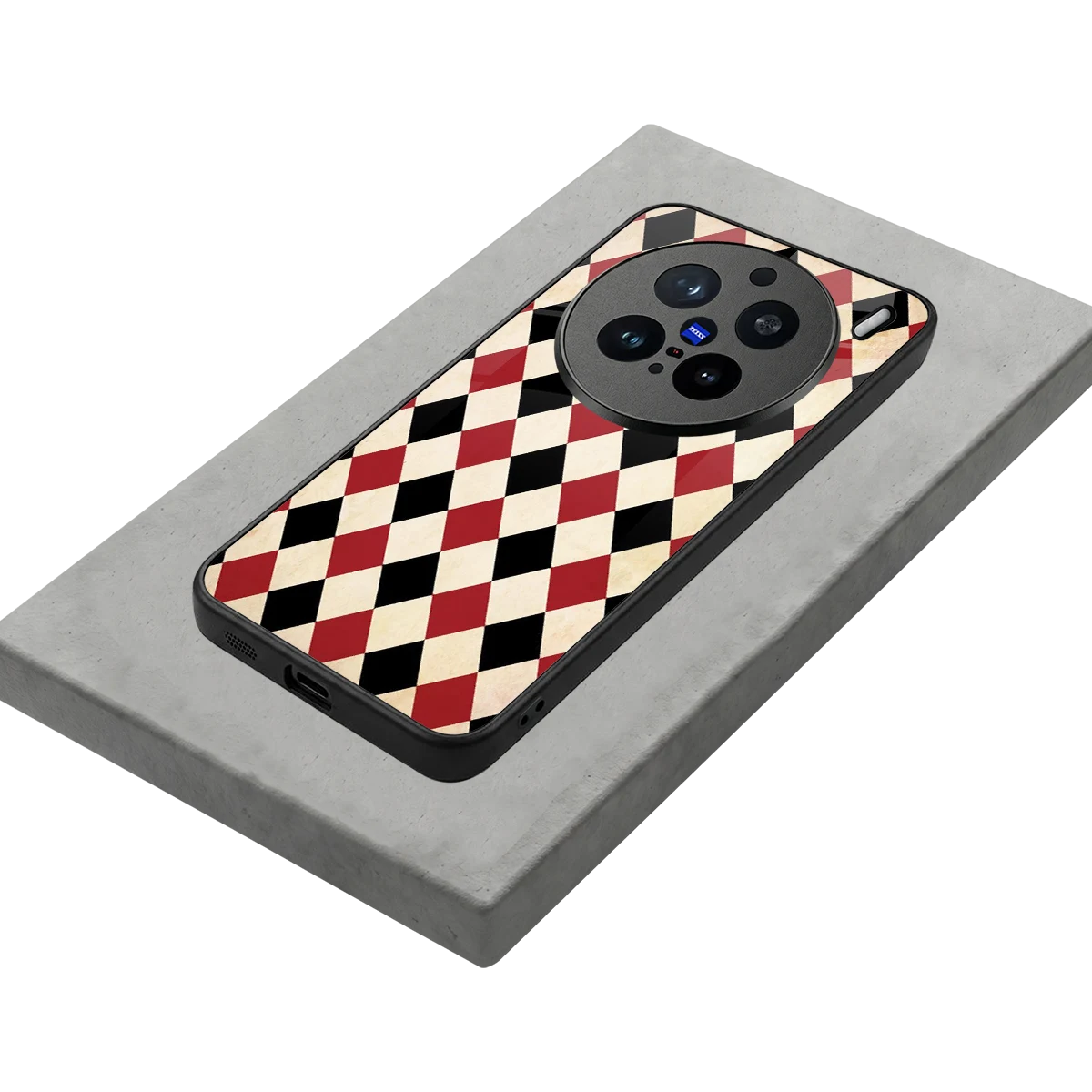 Crimson Edge stylish phone case for vivo x200 pro | glossy glass and slim fit