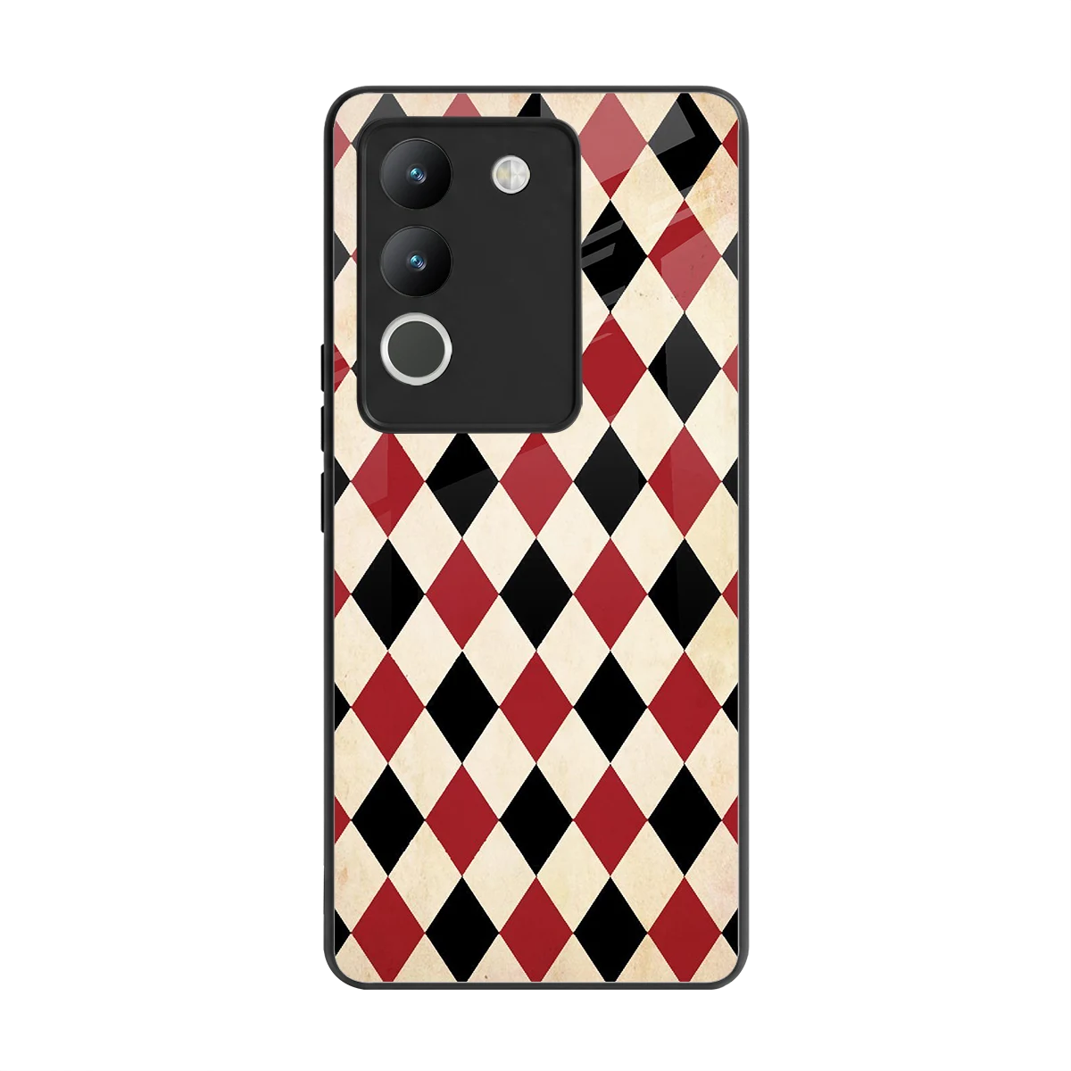 Crimson Edge back phone cover | glass case for vivo y200 5g