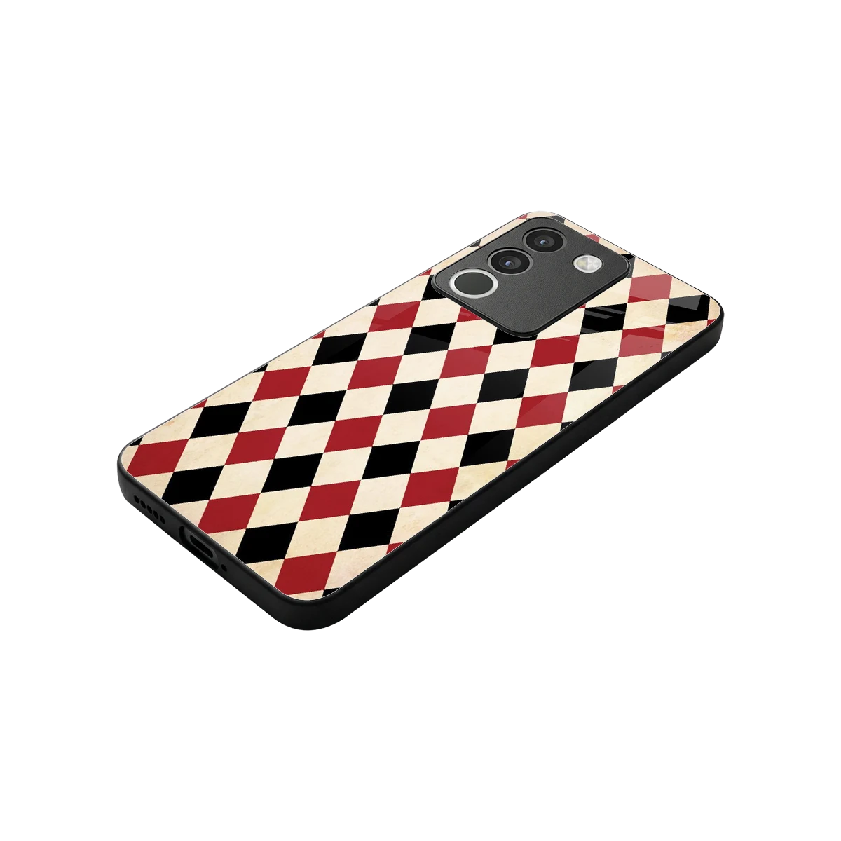 Crimson Edge stylish phone case for vivo y200 5g | glossy glass and slim fit