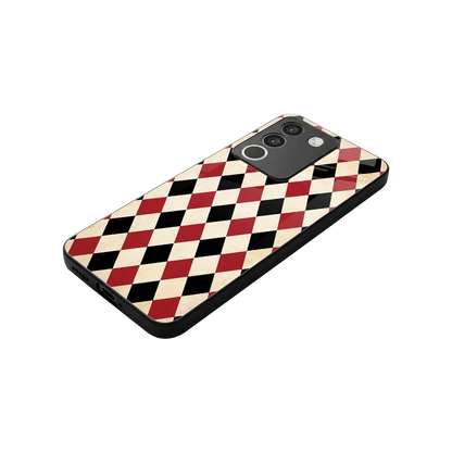 Crimson Edge stylish phone case for vivo y200 5g | glossy glass and slim fit