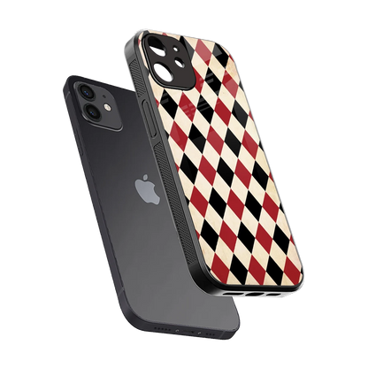Crimson Edge sleek iphone 12 cover with tempered glass back and TPU edges
