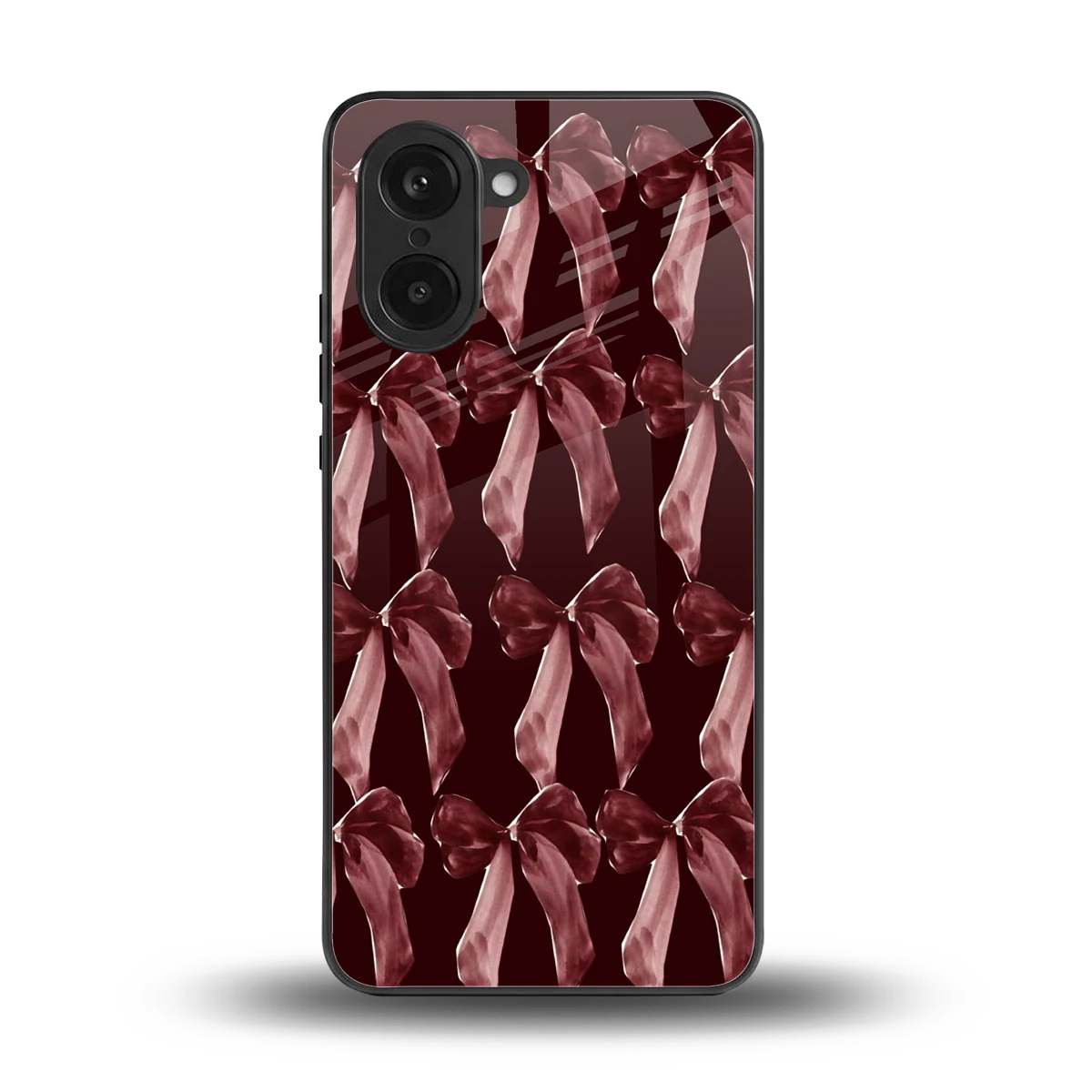Crimson Ribbon back phone cover | glass case for oneplus nord ce5 5g