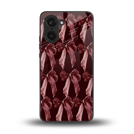 Crimson Ribbon back phone cover | glass case for oneplus nord ce5 5g