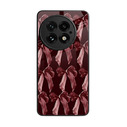 Crimson Ribbon back phone cover | glass case for oneplus 13