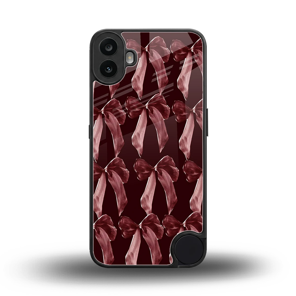 Crimson Ribbon back phone cover | glass case for cmf nothing phone 1