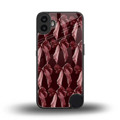 Crimson Ribbon back phone cover | glass case for cmf nothing phone 1