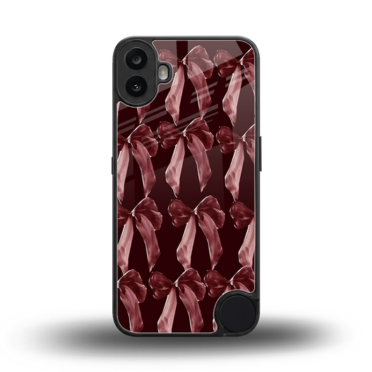 Crimson Ribbon back phone cover | glass case for cmf nothing phone 1