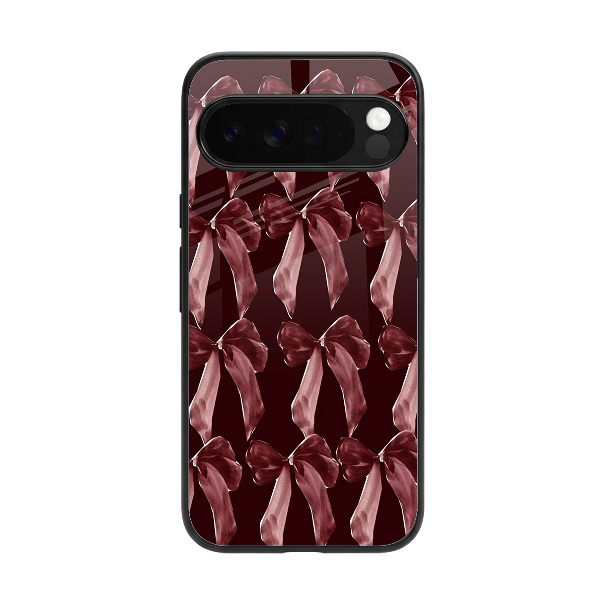 Crimson Ribbon back phone cover | glass case for google pixel 10 pro xl