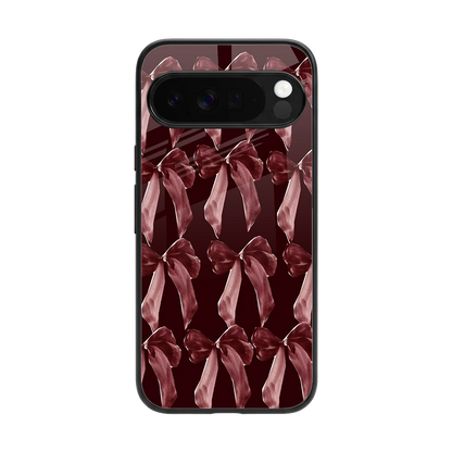 Crimson Ribbon back phone cover | glass case for google pixel 10 pro xl