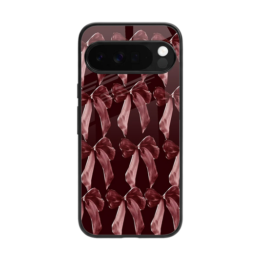 Crimson Ribbon back phone cover | glass case for google pixel 10 pro xl