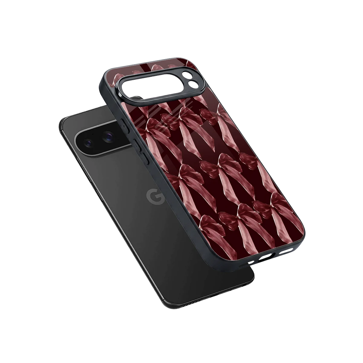 Crimson Ribbon sleek google pixel 10 pro xl cover with tempered glass back and TPU edges